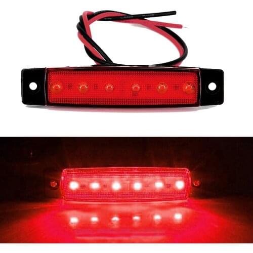 2pcs 6-LED Red Sealed Turn Brake Stop Tail Light LED Bulbs For Truck Trailer RV Boat Super Bright Car Reversing Light