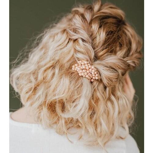 H:HYED Fashion Elegant Girls Full Pearl Hair Ring Women Rubber Bands Ponytail Hair For Women Hair Jewelry Accessories