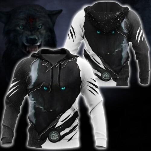 Dark Night Wolf 3D Full Printed Unisex Deluxe Hoodie Men Sweatshirt Streetwear Zip Pullover Casual Jacket Tracksuit KJ-0231