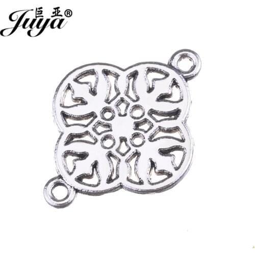 JUYA Hollow Clover Cheap Metal Connector Suppliers 20.5x15.5mm 20pcs/lot Ancient Connectors for Jewelry Making CR0067