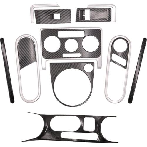 Carbon Fiber Printed Car Interior Center Console Gear Panel AC Window Control Moulding Trim for Volkswagen Beetle 2013-2018