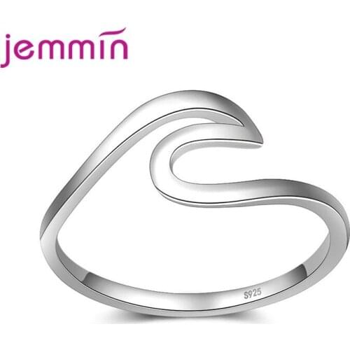 925 Sterling Silver Simple Irregular Waves Finger Rings for Women Silver Ring Statement Fine Jewelry Female Gifts