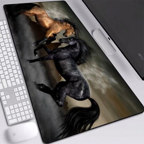 Animal Horse Printed Mat HD Picture Play Mat Large Personality Custom Desk Pad XXL Keyboard Mice Pad 90x40cm for LOL DOTA Games