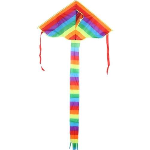 Colorful Rainbow Kite Long Tail Nylon Outdoor Kites Flying Toy for Children Flying Tools Easy to Fly Children Kites Toys Gift