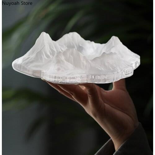 Creative Snow Mountain Ashtray Living Room Anti-fly Ash Crystal Glass Ashtray Storage Ornaments Home Decoration Accessories
