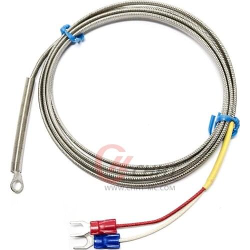 SS Metal Screening Cable 4mm Hole Ring Head K Thermocouple Temperature Sensor