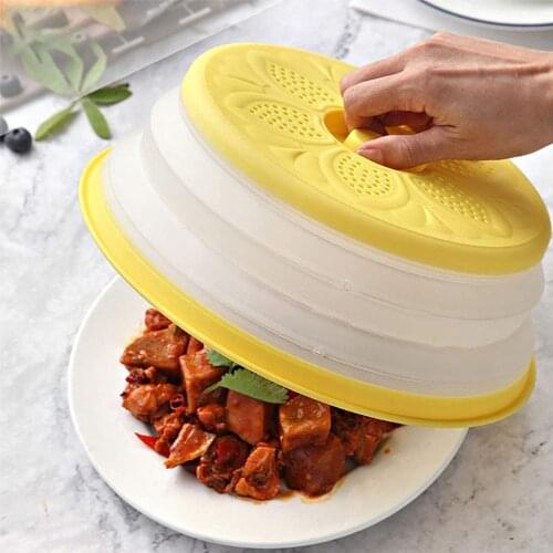Multifunction Microwave Cover Collapsible Food Basket Anti-splash Lid Kitchen Dish Plate Cover Fruit Vegetable Water Filter