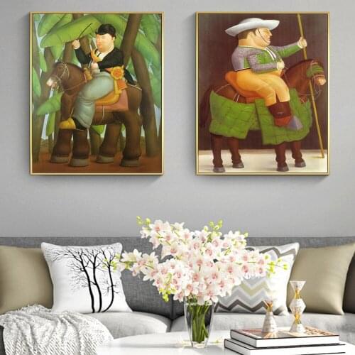 Cartoon Canvas Art Posters And Prints The President And First Lady By Fernando Botero Oil Paintings Funny Art Pictures Cuadros