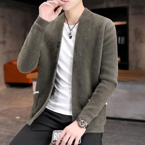 Sweater Men Knited Cardigan Autumn Winter Casual Casaco Masculino Long Sleeve Knitwear Jacket V-Neck Pocket Coat Pull Homme Y235