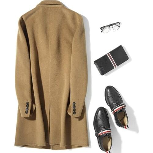 2020 New Mens Wool Coat Double-sided Woolen Long Jacket Men Korean Autumn Winter Mens Overcoat Coats D-01-1813 KJ3012