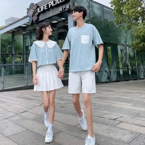 Couples wear 2021 real summer dress T - shirt skirt set couples clothes couples clothing