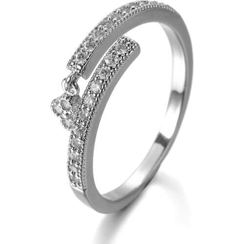 Single Row Cubic Zirconia Rings Women Rings Stylish Simplicity Promise Rings for Couples Give Girlfriend Birthday Gift Jewelry