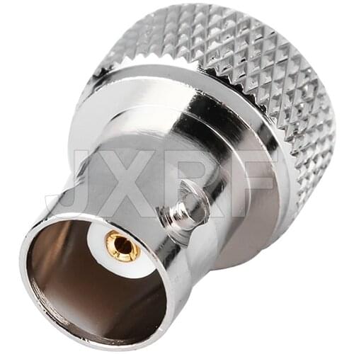 JX RF Connector SMA Male to BNC Female Nickel Plated Straight Coaxial RF Adapters for Walkie talkie