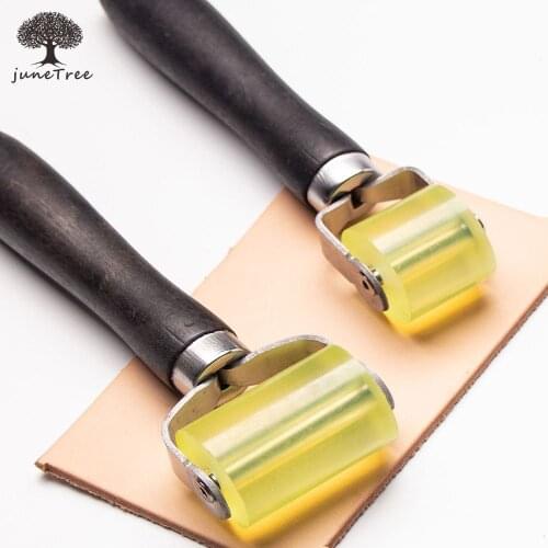Junetree 30mm/50mm rubber Leathercraft Tool Blank holder Platen Leather rubber Roller Glue Edges Crease DIY Leather Craft Tool
