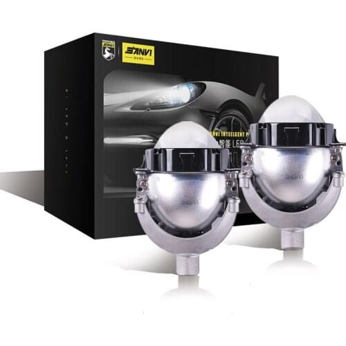 Sanvi 3inch 35W 5500K Bi LED Projector Lens Headlight Auto Projector H4 H7 9006 LED Light Retrofit Kit Car Motorcycle Headlight