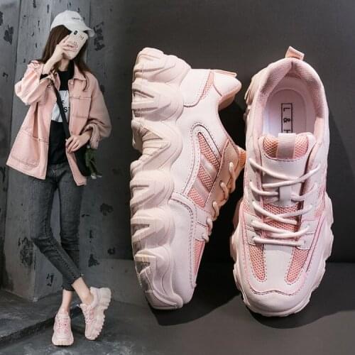 Net Red Daddy Shoes Womens Super Fire 2020 Spring New Ins Fashion Shoes All-match Casual White Shoes Platform Sneakers
