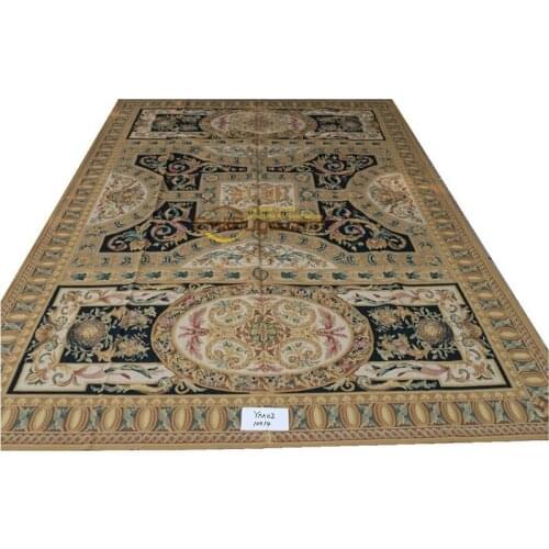 Handwoven Wool Carpets Floor Carpet For Bedroom Square Rug Aubusson Carpet Natural Sheep Wool