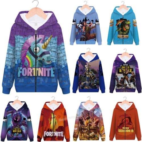 Fortnites Anime Hoodie Fortress Night Zipper Crewneck Casual Cardigan Hooded Cartoon Full Color Printed Sweater Man Hoodies