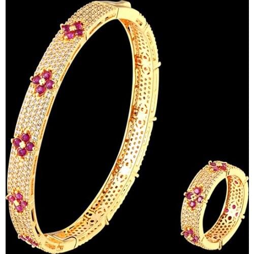 Vanifin Luxury colorful zirconium Bangles and rings Womens jewelry set with zircon micro-inlaid classic party fashion accessori