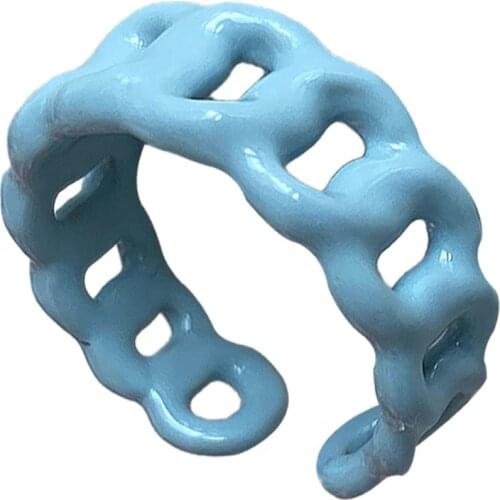 VG 6YM New Fashion Multicolor Dripping Oil Adjustable Rings Simple Design Cute Resizeable Rings For Women PARTY Jewelry