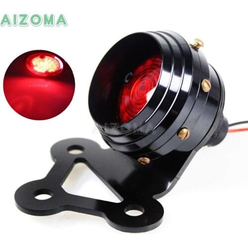 Vintage Motorcycle 12v Dual Element LED Taillight Billet Brass Bronze Old School Brake Stop Lamp For Bobber Chopper XS650 CB550