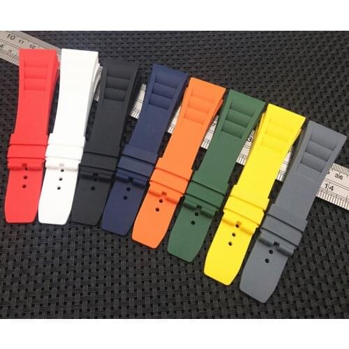 Top quality Imported Brands 20mm Black White Nature Soft Silicone Rubber Watchband For Richard Watch Mille Strap band Bracelet