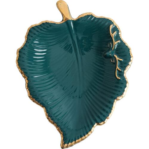 NEWYEARNEW Country Maple Leaf Bird Modelling Soap Dish Fruit Snack Key Jewelry Plate Creative Home Decoration Wedding Gifts