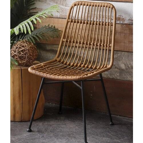 Outdoor leisure iron rattan chair balcony leisure dining chair personalized coffee business B & B rattan table and chair simple