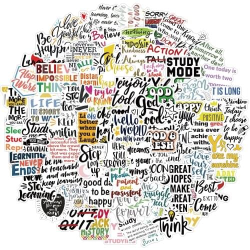 10/50/100pcs Motivational Phrases Sticker Inspirational Life Quotes Sticker For Suitcase Luggage Guitar Waterproof Decals