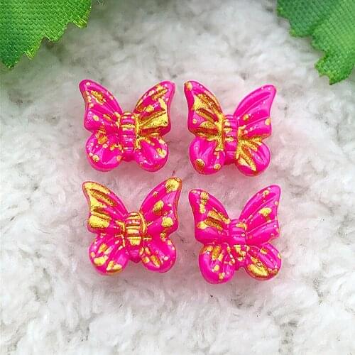 15PCS AB Resin 10mm 3D butterfly Flatback rhinestone scrapbook crafts
