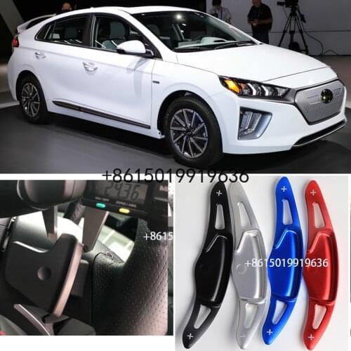 2pcs Aluminum Steering Wheel Shift Paddle Extensions Add On For Hyundai ioniq 2019-20 Car-styling