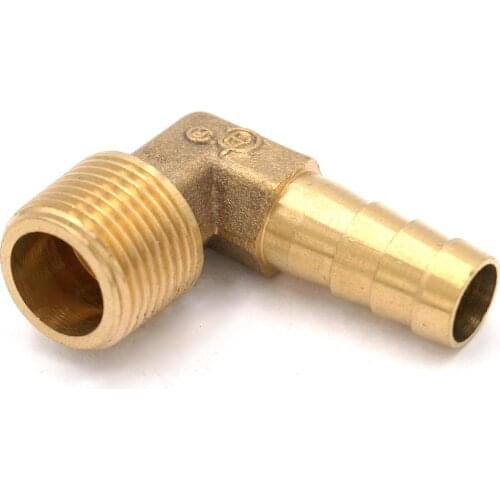2PCS Hose Barbed I/D 10mm x 3/8" BSP Male Thread Elbow Brass coupler Splicer Connector fitting for Fuel Gas Water