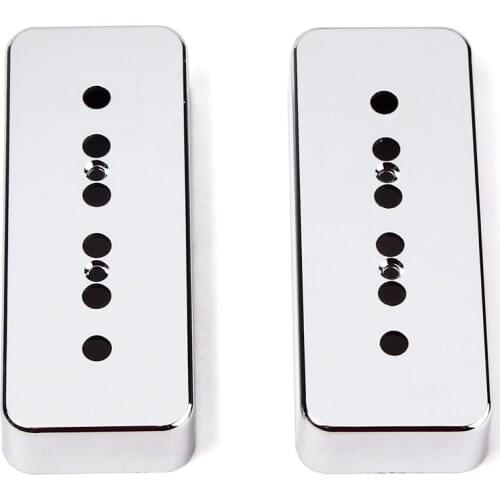 2x Silver Humbucker Pickup Cover 50/52mm Pole For Guitar P90 Parts Soap Bar