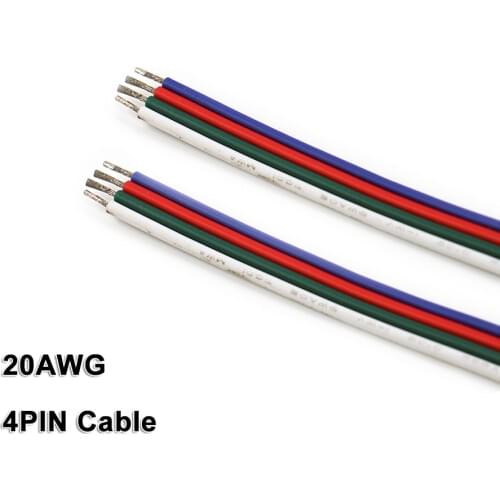 4PIN Cable,10m,20AWG 18AWG Wire,for 2835 3528 5050 RGB LED Strips,Low Voltage,DC12/24V,LED Strip light,Linear Lighting,Rigid bar