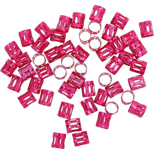 50pcs/pack Metal Dreadlock Braiding Beads For Hair Accessories Multicolor