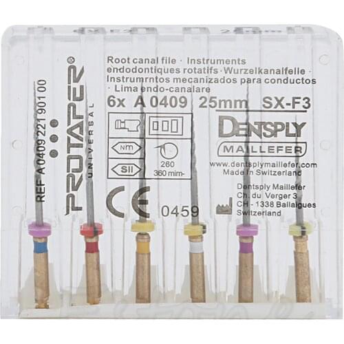 A Packet ProTaper Files Niti SX-F3 25MM Dental Dentsply Rotary Universal Engine