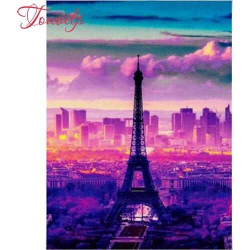 TOUOILP 5D DIY Diamond Painting 100% Full Square/Round Drill " City view tower" diy 5d Diamond Embroidery Cross Stitch 3D Decor