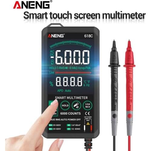 618C Mini Digital Multimeter Professional Smart Touch DC Analog True RMS Auto Tester Transistor Capacitor NCV Testers Meter