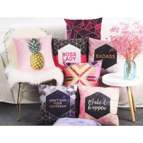 Colored geometry Cushion Cover Velvet Pillow child Case For Sofa Office Car Home Pillowcase lattice