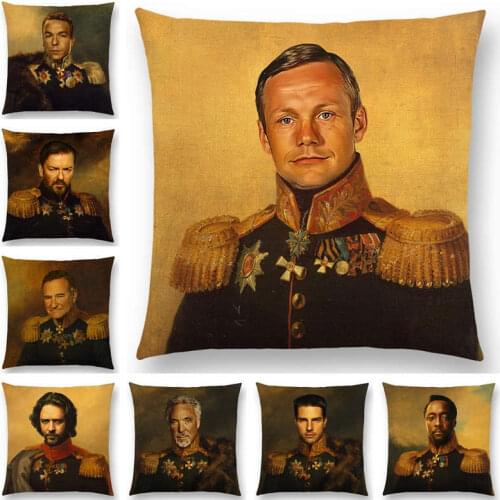 Hollywood Superstar Portrait Knight Retro Pillow Cushion Home Bedroom Hotel Car Seat Decorative Pillowcase Wedding Gift 45x45cm