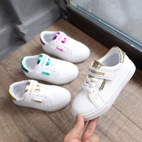 Fashion Children Shoes For Girls Boys Sneakers Shoes Hook & Loop Anti-Slippery Casual Skate Shoes For Children Autumn 2021 Hot