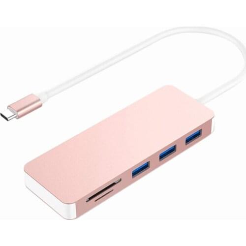 TYPE-C 5 in 1 Docking Station SD, TF Support: Windows Me/2000/XP/Vista/NT/7/8, Mac Is Suitable for All USB C Devices