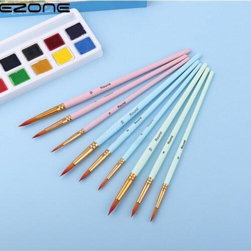 EZONE 3pcs/6pcs Multifunctional Nylon Wool Watercolor Paint Brush Wooden Handle Learning Oil Painting Art Paint Brushes Supplies