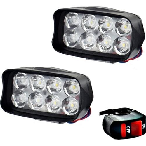 Motorcycle Auxiliary Work Lights 12v 12w Led Moto Headlights Fog Spot Lamp 6000k White For Car Motorbike Off Road Tractor Boat