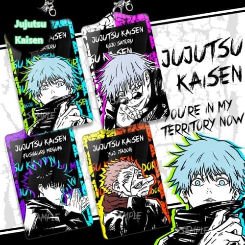 Hot Anime Jujutsu Kaisen Yuji Itadori Fushiguro Megumi Gojo Satoru Student ID Bus Bank Card Holder Keychain Card Case Pendant