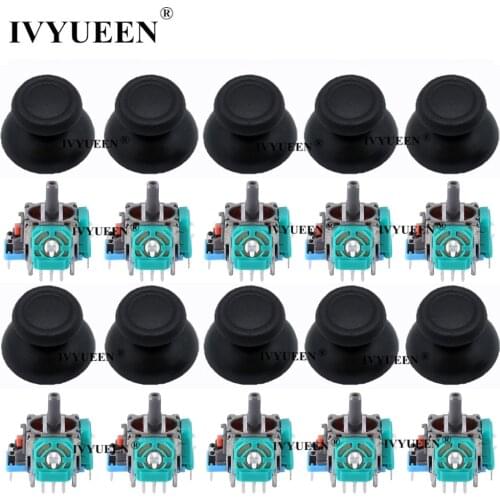 IVYUEEN 10 Sets 3D Analog Joystick Sensor Module Potentiometer Thumb Sticks for PlayStation 4 PS4 Pro Slim Controller Repair