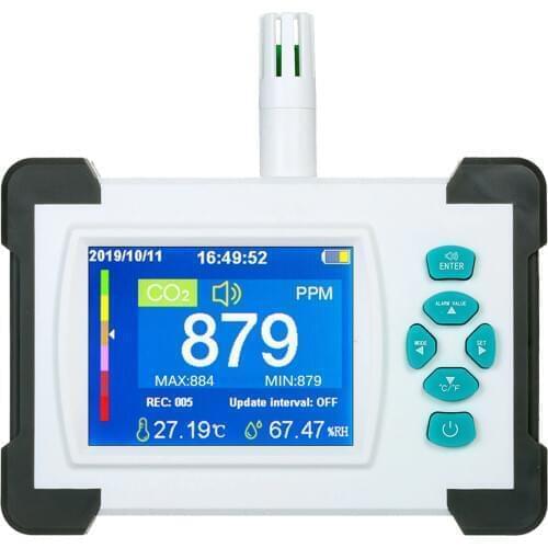 CO2 Meter Tester for Carbon Dioxide Air Quality Detector Air Quality Monitor with Rechargeable Battery Portable co2 Detector