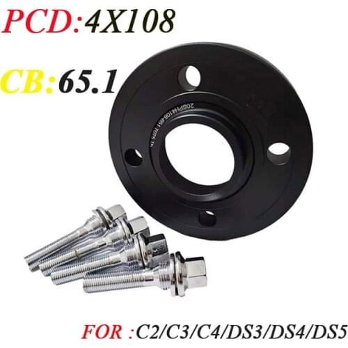 Wheel Spacers 4x108 65.1mm Aluminum Adapter Gasket Flange For Citroen C2/C3/C4/DS3/DS4/DS5/C-Elysee/Xsara/C-Quatre Separadores
