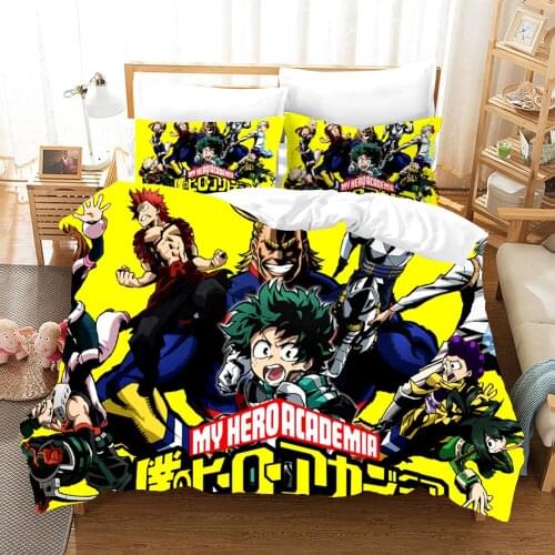 My Hero Academia Bedding Set Anime Cartoon Duvet Cover Comforter Bed Linen Twin Queen King Single Size 2/3pcs Quilt Dropshipping