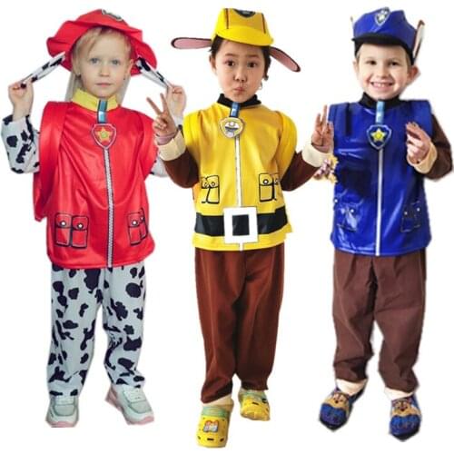 Dog Patrol Cosplay Costume Kids Boys Girls Carnival Birthday Paty Marshall Rubble Chase Skye Costumes Zuma Rocky Dress Halloween